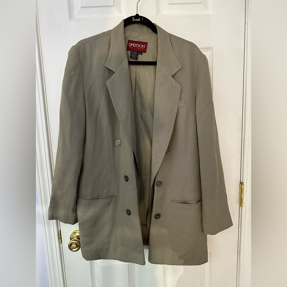 Vintage SASSON NY PARIS Women’s Button Down Blazer Jacket (Size: 12)